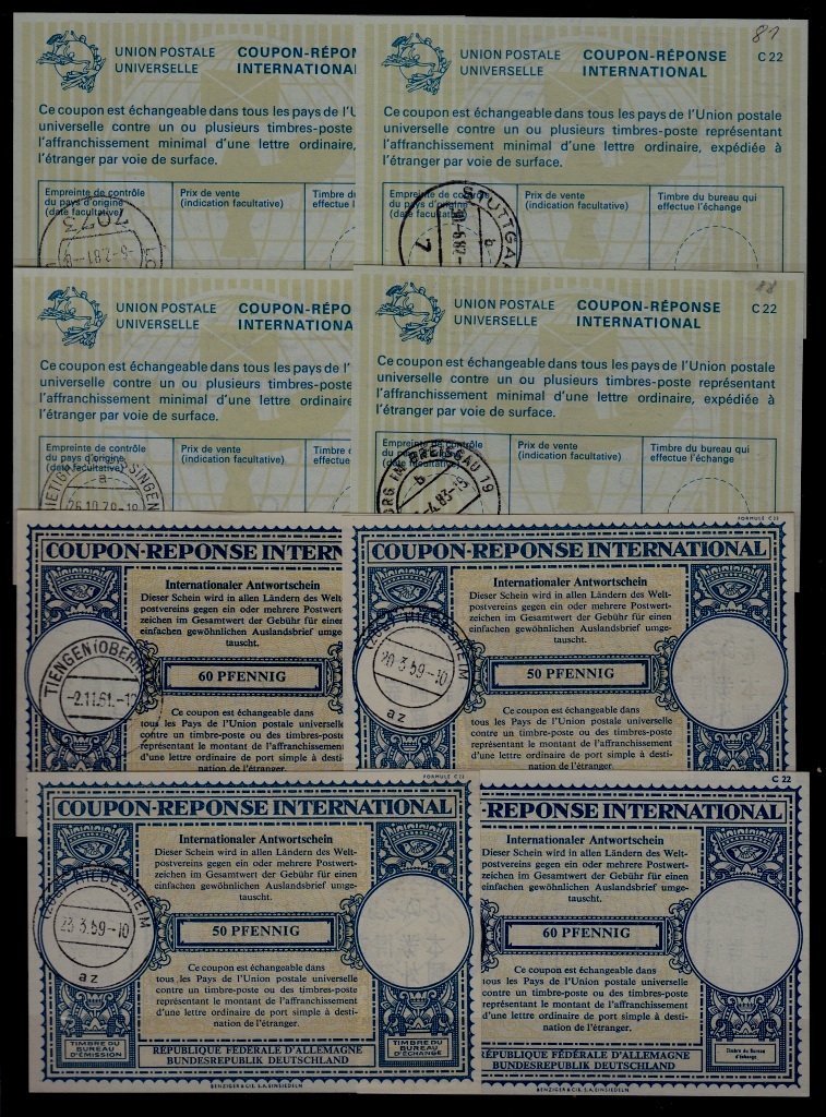Germany 8 IRC (intl. reply coupon) 1959-83