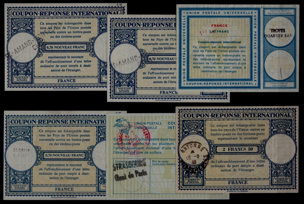 France 6 IRC (intl. reply coupon) 1938-78