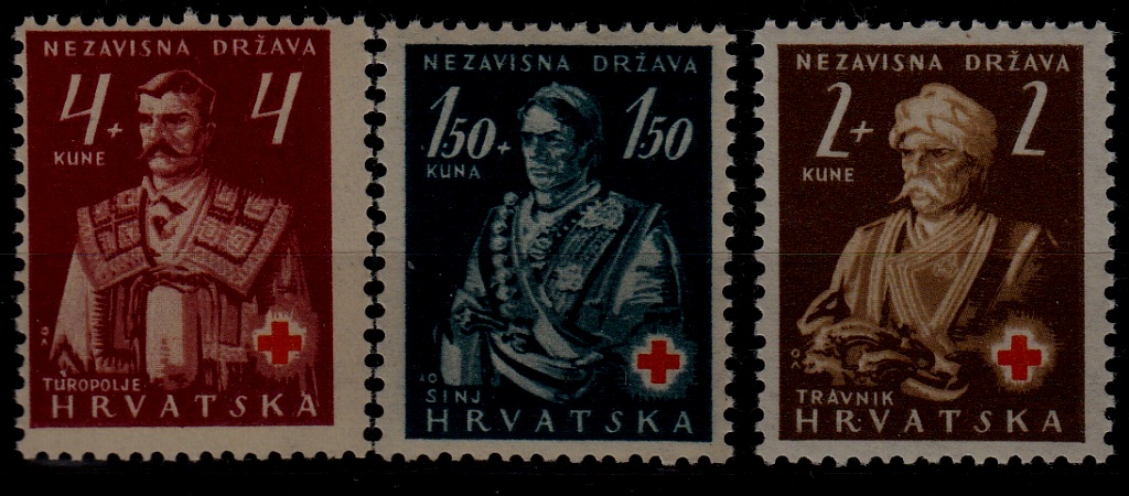 Croatia B3-5 MNH Red cross SCV4.50