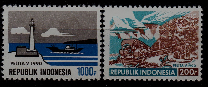 Indonesia 1427-28 MNH Road/Lighthouse SCV2.25
