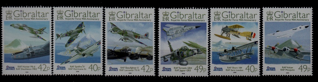 Gibraltar 1135-40 MNH Aviation SCV10.50
