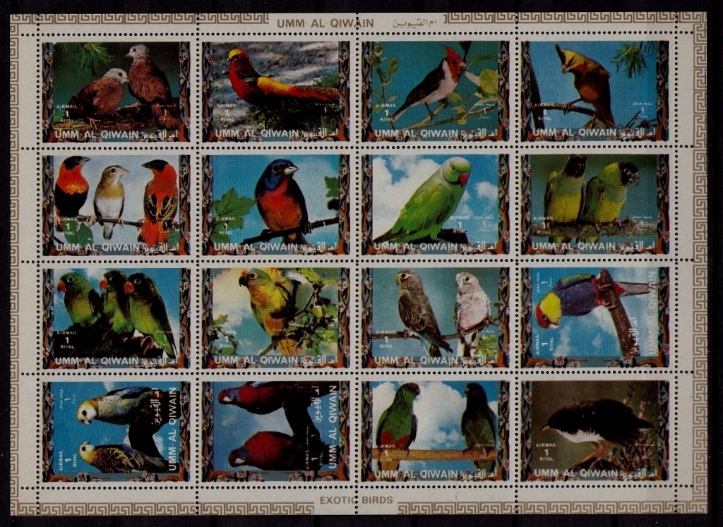 Umm Al Qiwain Mi.1242-57 MNH m/s Birds