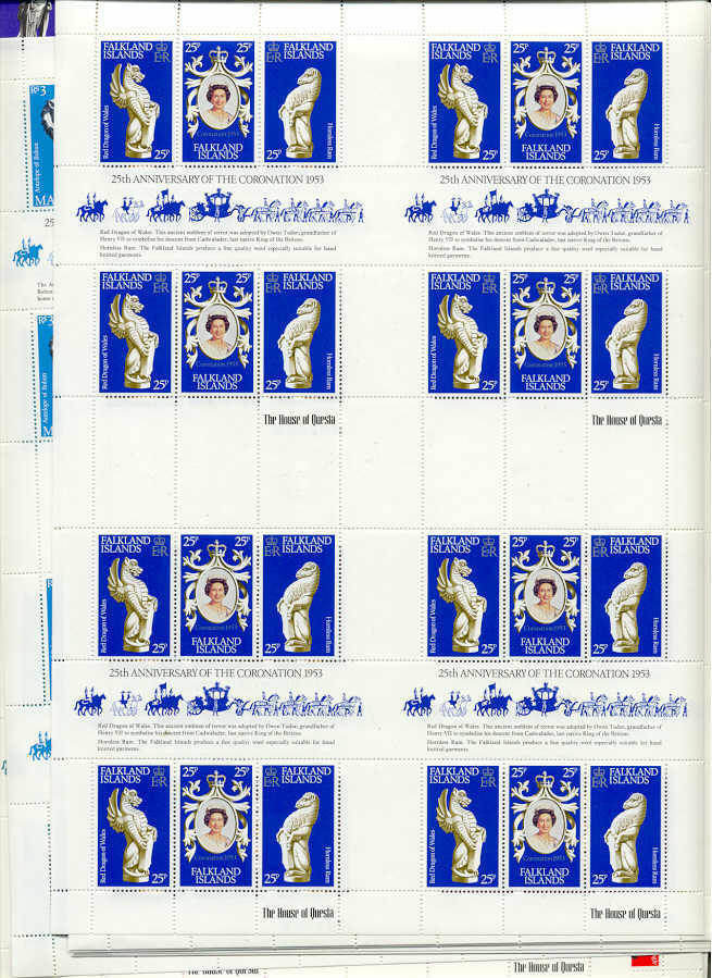 BC 21 diff.MNH VF cpl.sheets Coronation(Elizabeth)