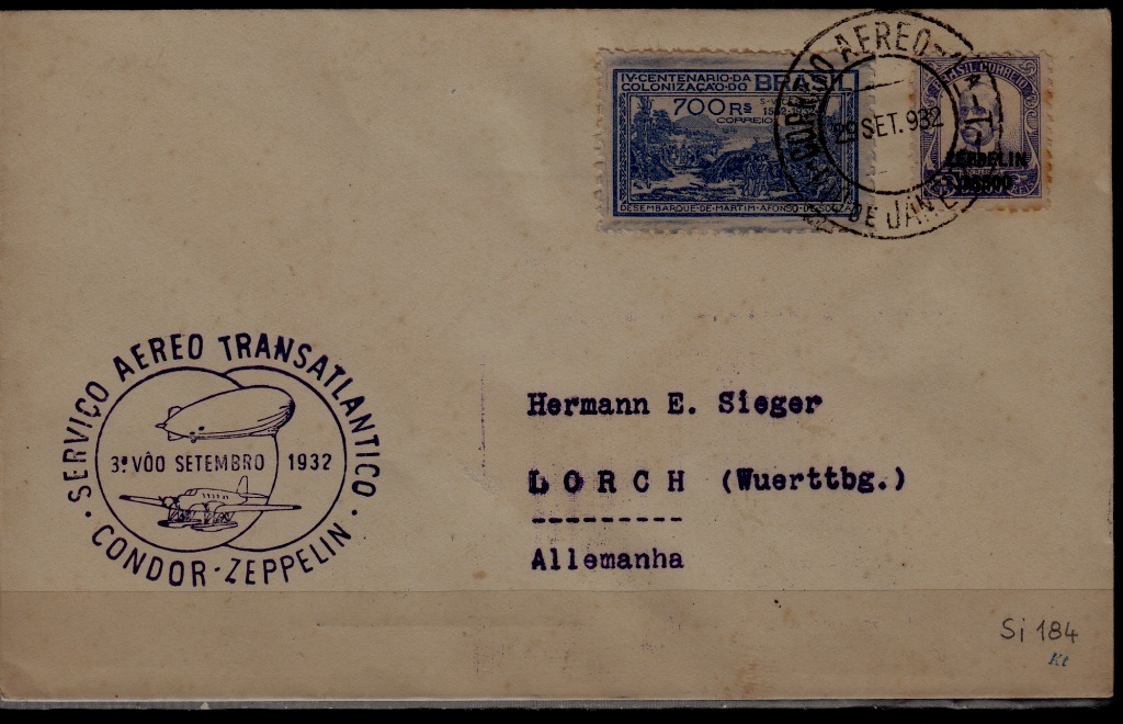 Brazil/Germany Zeppelin cover 29.9.32 Rio
