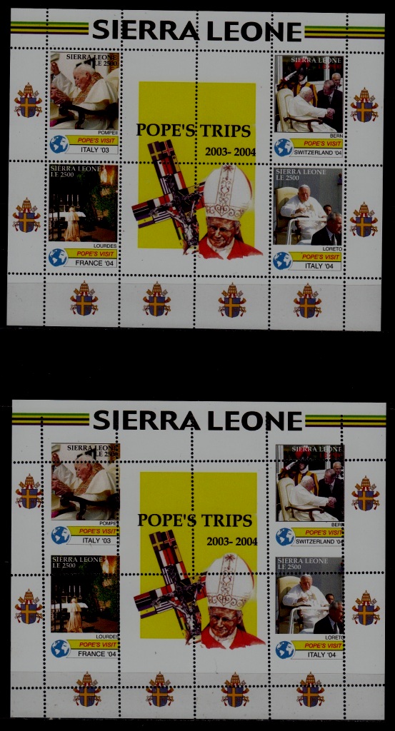 Sierra Leone 2 MNH s/s John Pope II/2006/error