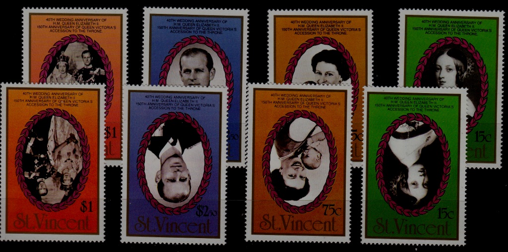St.Vincent 1017-20 MNH Queen/ error