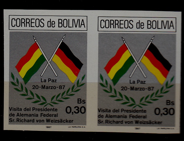 Bolivia 739 MNH imperf. Flags