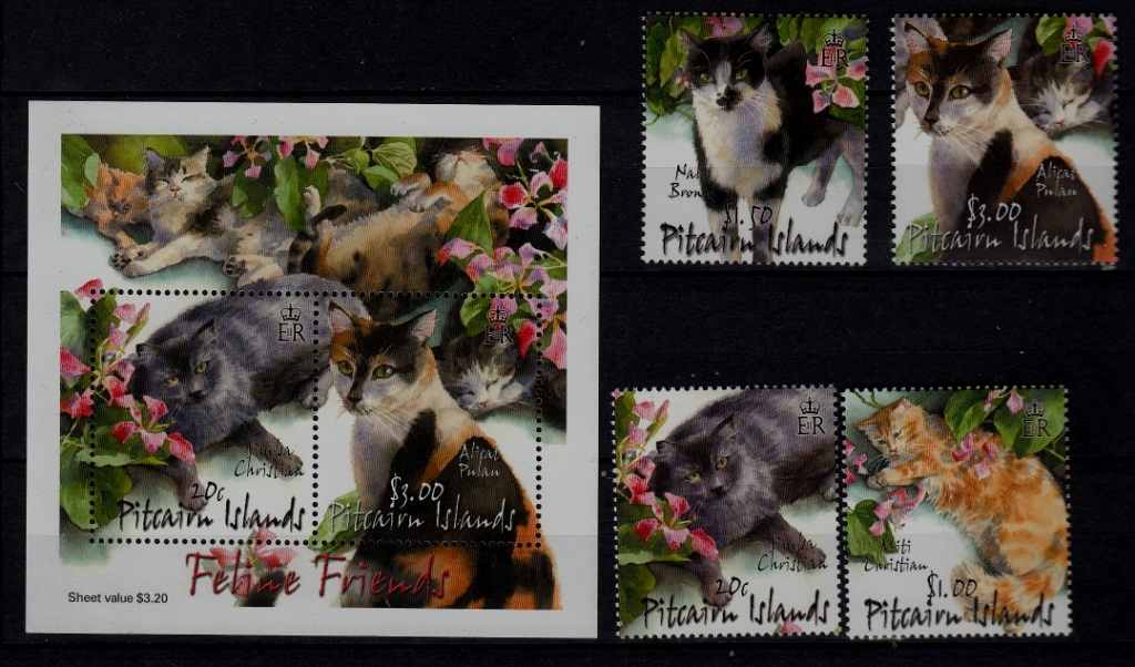 Pitcairn 557-60/557A MNH Cats SCV16.75