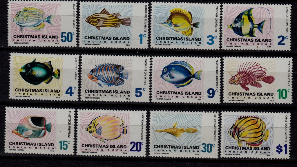 Christmas isl. 22-33 MH Fishes SCV27.50