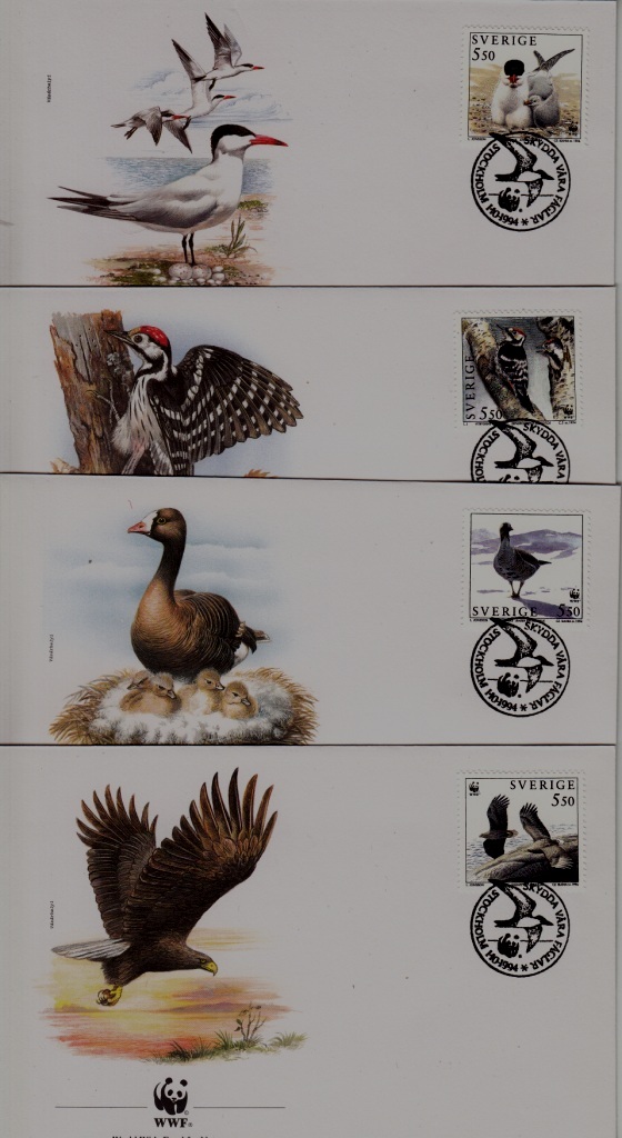 Sweden 2097-2100 FDC WWF-94/Birds