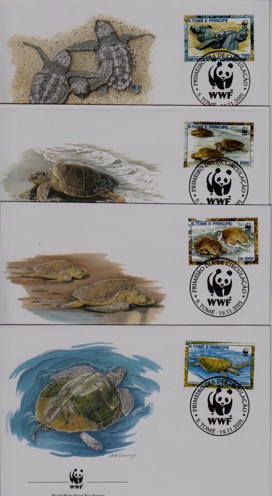 St.Thomas Prince 1400-03 FDC WWF-01/Turtles