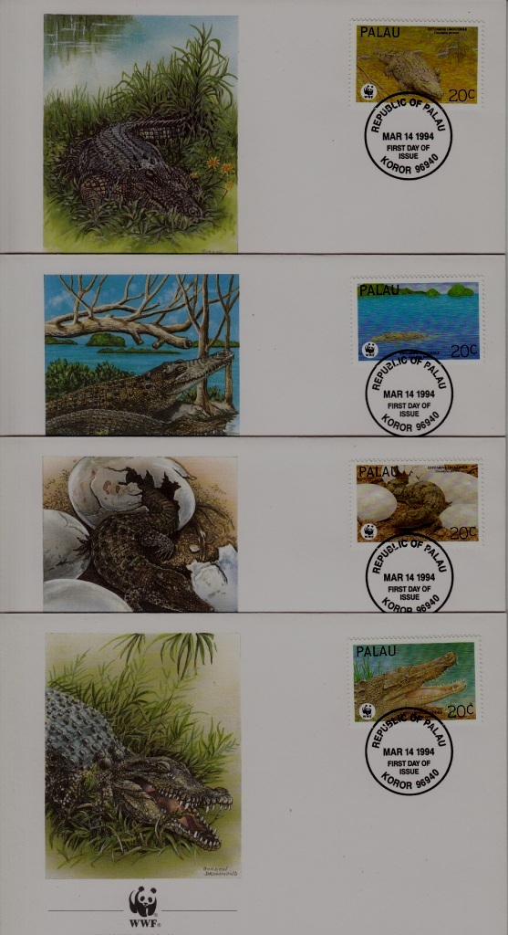 Palau 323 FDC WWF-94/Crocodiles