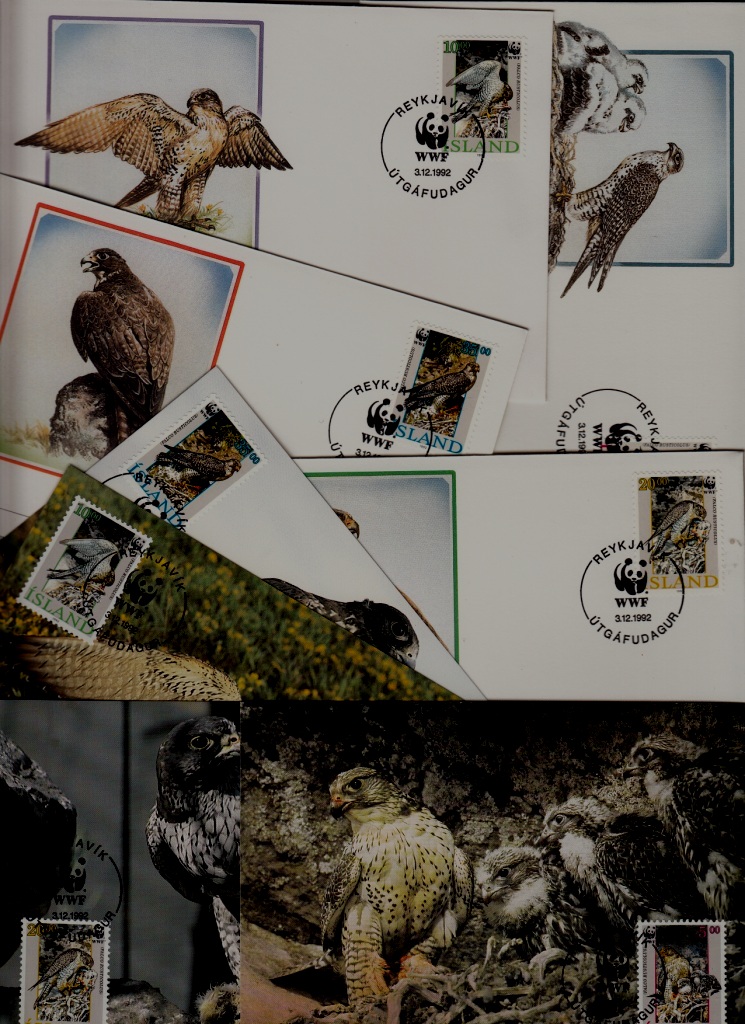 Iceland 8 covers/cards WWF-92/Birds