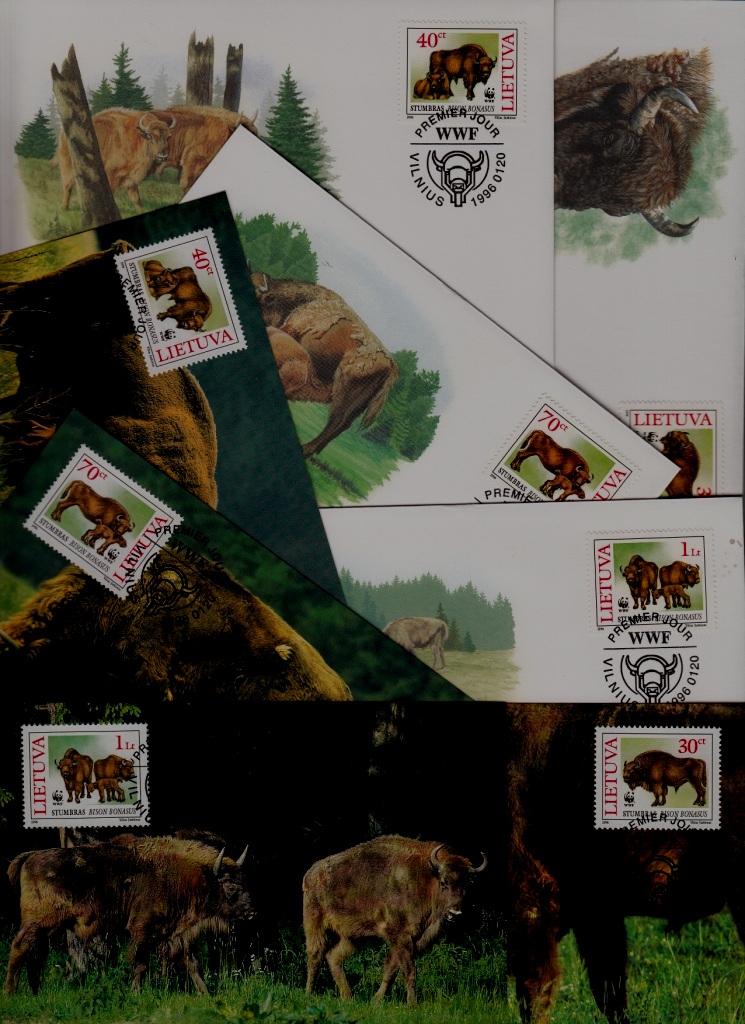 Lithuania 8 covers/cards WWF-96/Bison