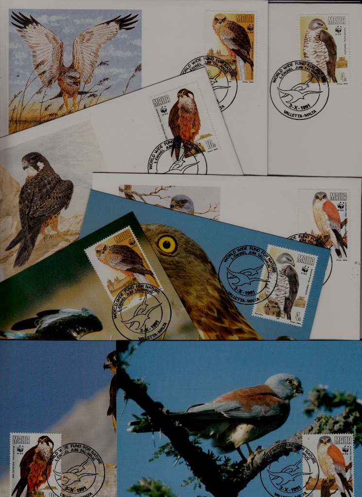 Malta 8 covers/cards WWF-91/Birds