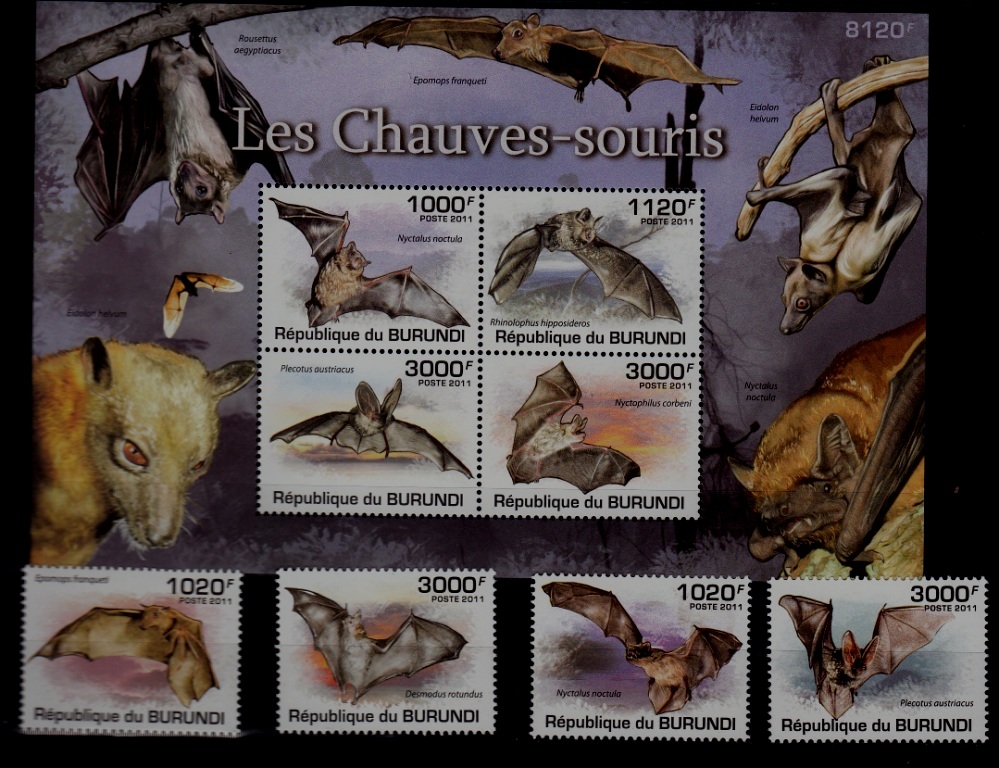 Burundi 837-41 MNH Animals/Bats SCV30
