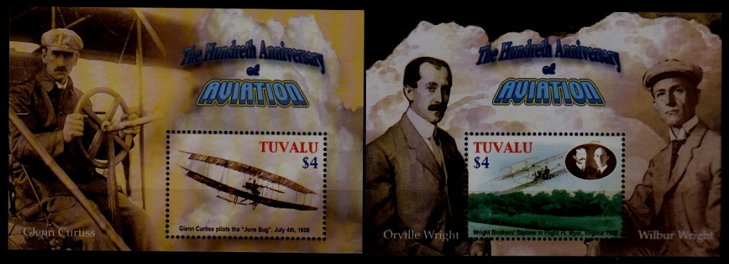 Tuvalu 911-12 MNH s/s Aviation SCV11.50
