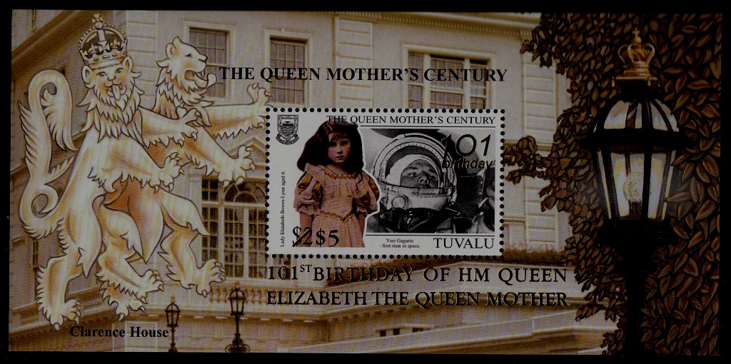 Tuvalu 861 MNH s/s Queen mother/Space SCV6