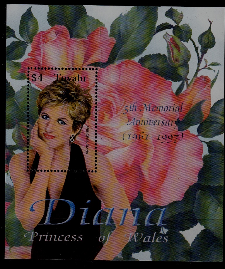 Tuvalu 900 MNH s/s Diana/Flowers SCV5