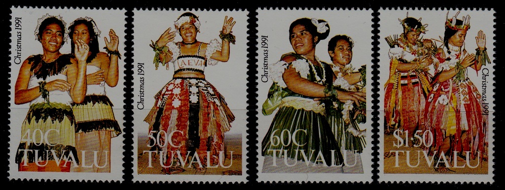 Tuvalu 582-85 MNH Christmas-91/Dance costumes SCV11.40