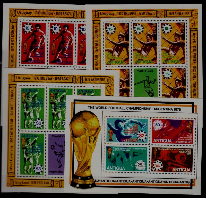 Antigua 515-18 MNH m/s Football-78 SCV15.50