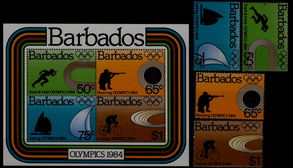 Barbados 623-26a MNH Olympic-84 SCV15.15