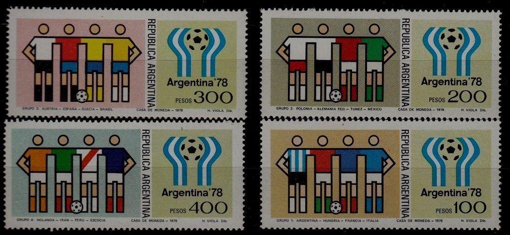 Argentina 1188-91 MNH Football-78 SCV3.40