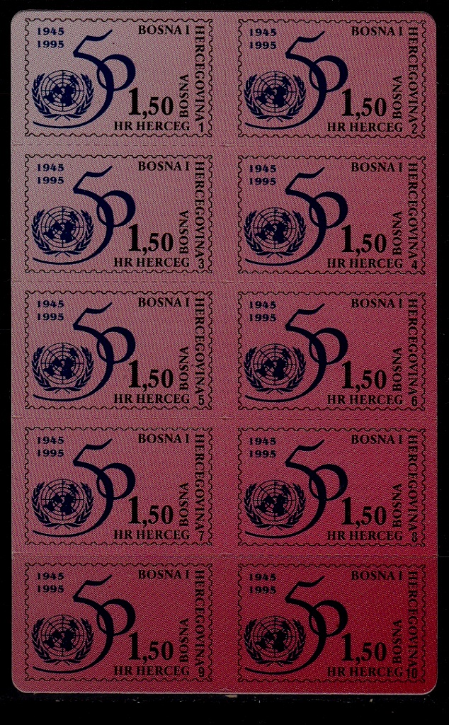 Bosnia(Croatia adm.) 18 MNH U.Nations anniv. SCV55