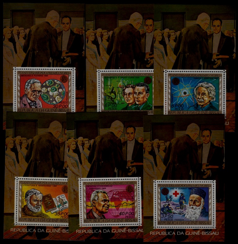 Guinea Bissau 374-74E MNH s/s Nobel winners