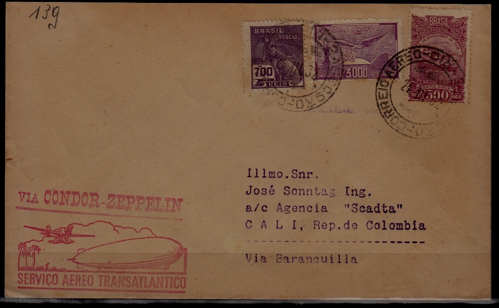 Brazil/Germany Zeppelin cover 24.3.32