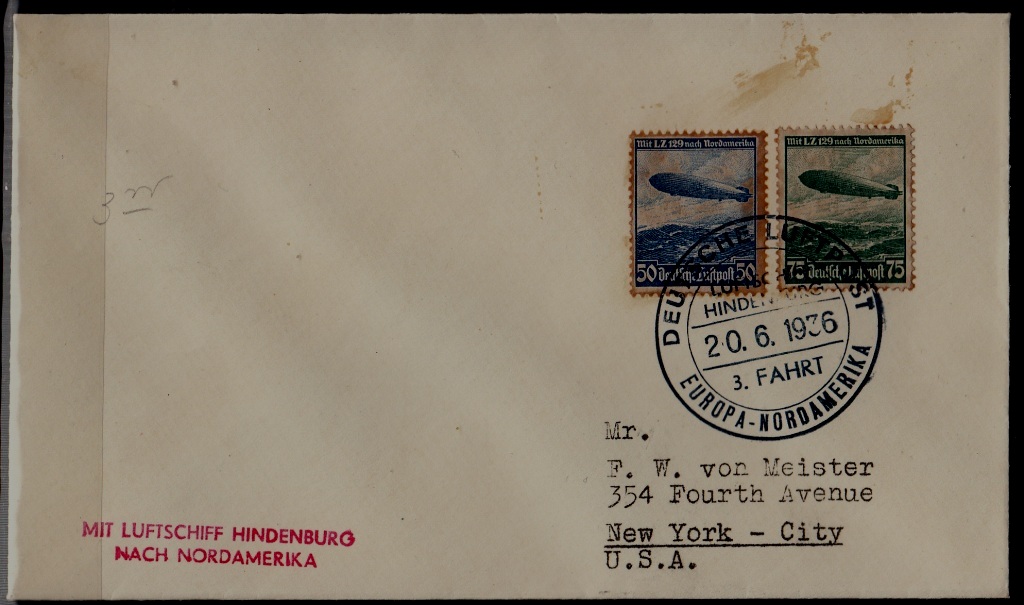 Germany Zeppelin cover 3.NAF 20.6.36