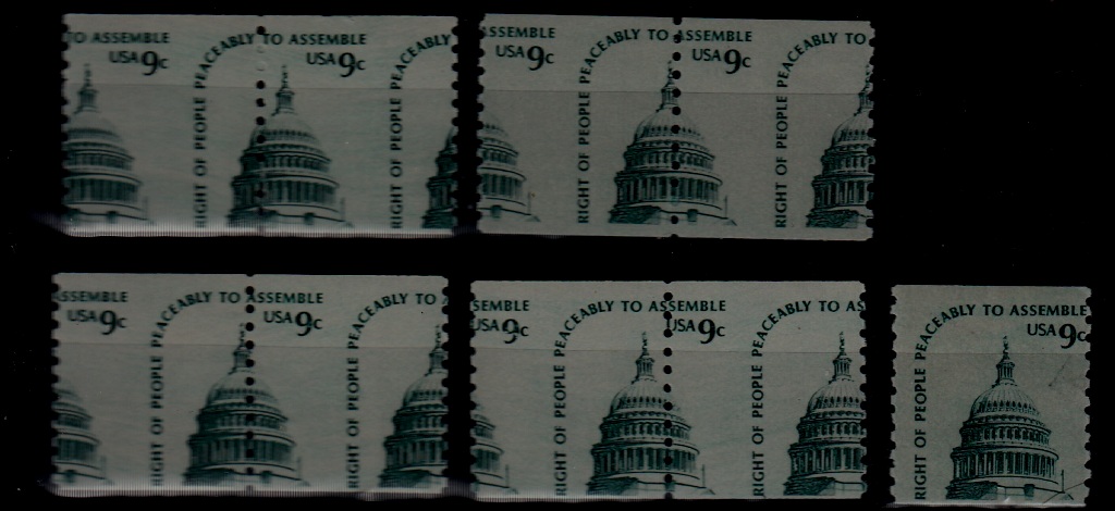 USA 1591 MNH/ 9v/ perf. shift