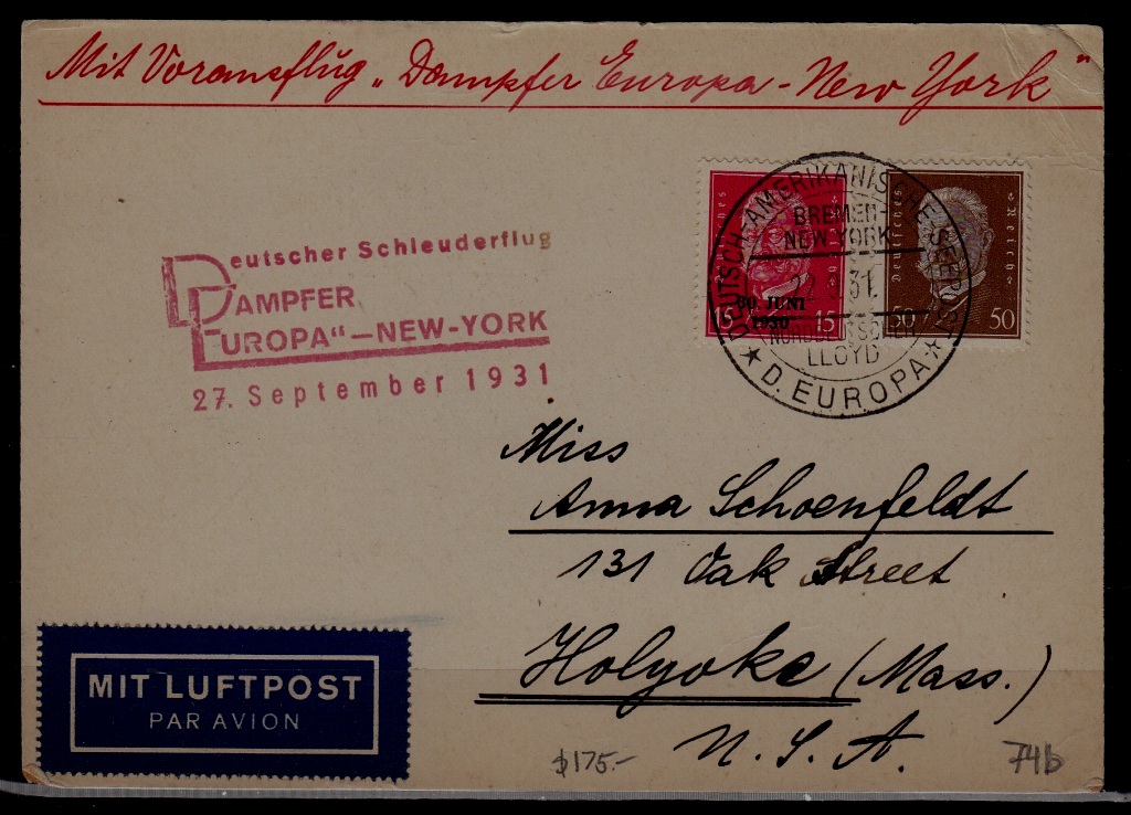 Germany Catapult card 27.9.31/ creased