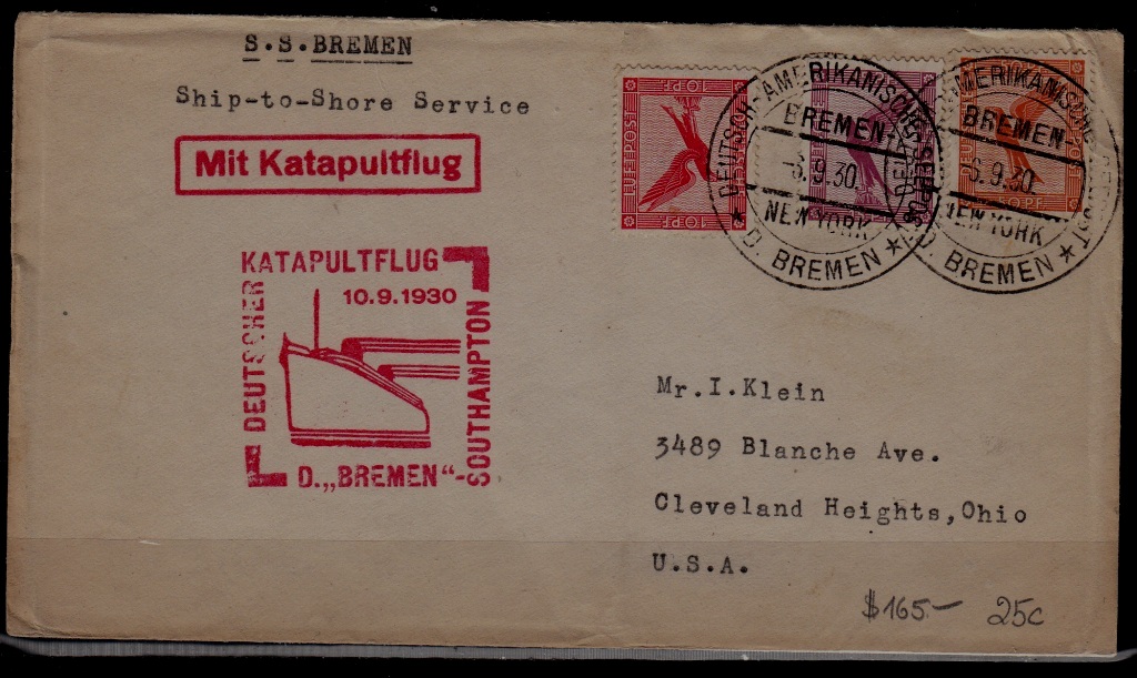 Germany/USA Catapult cover 6.9.30 Bremen