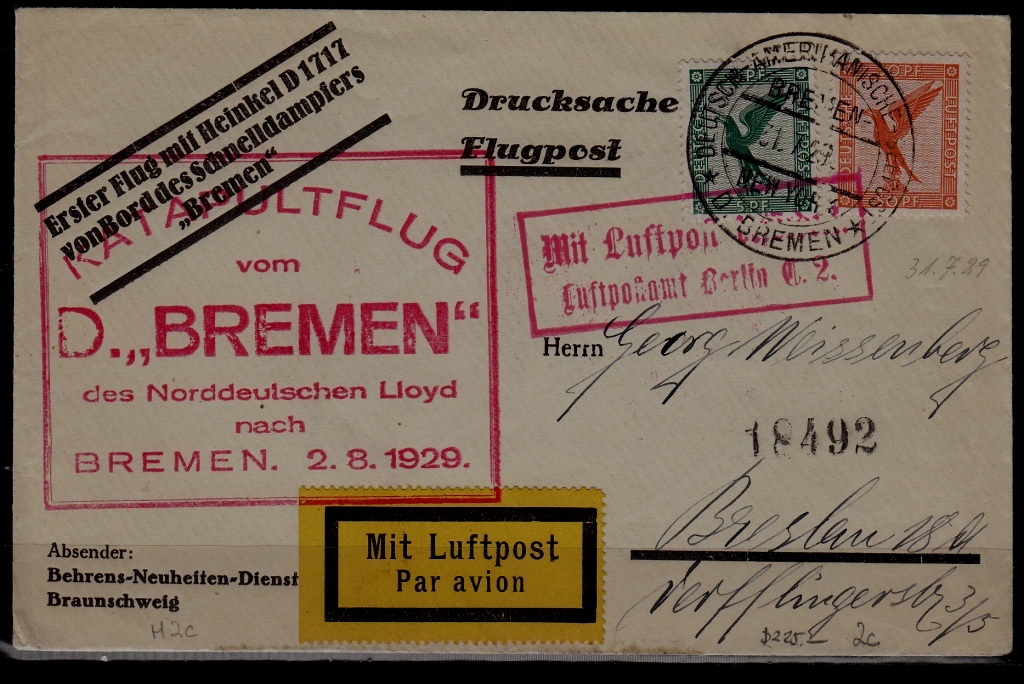 Germany Catapult cover 31.7.29