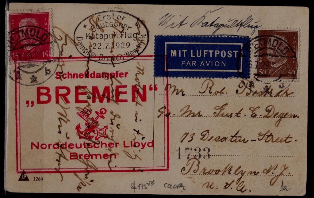 Germany Catapult card 16.7.29 Detmold