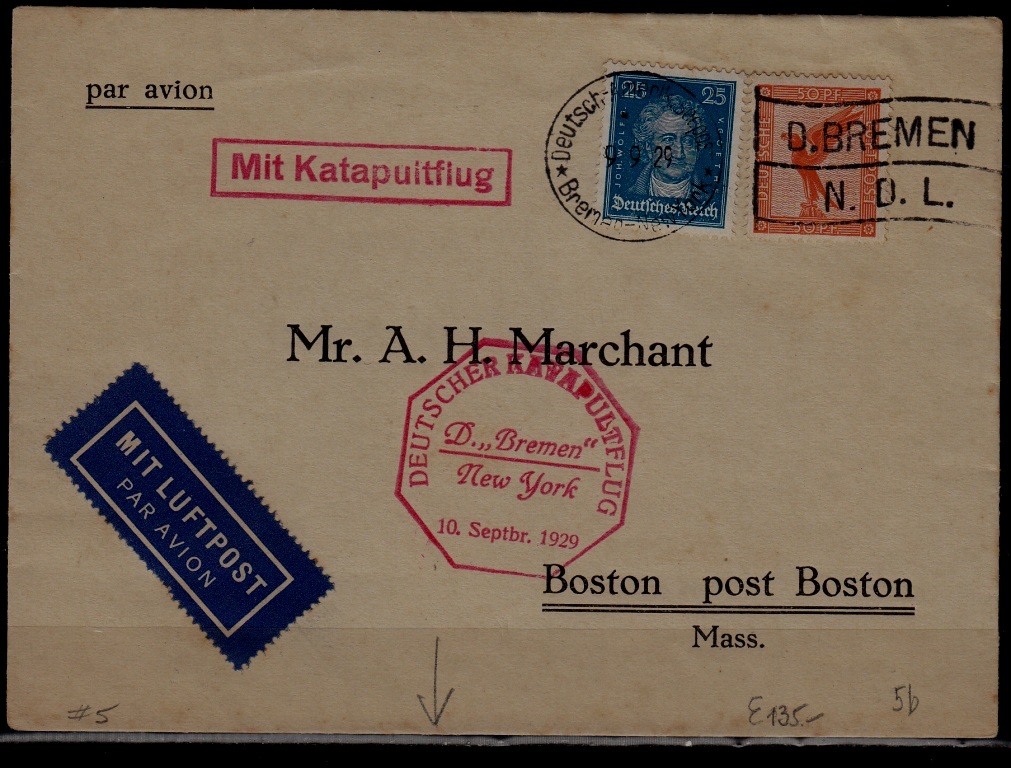 Germany Catapult cover 10.9.29 Bremen-NY