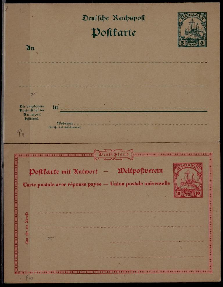 Marianen (Germany col.) 2 unused dbl. cards