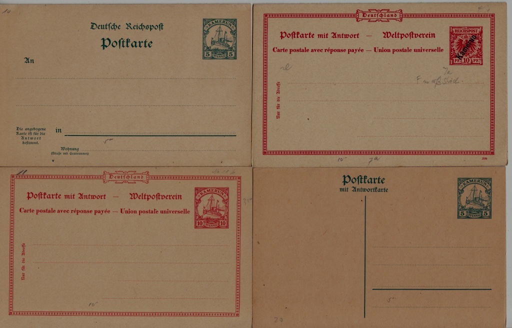 Togo (Germany col.) 4 unused dbl. cards
