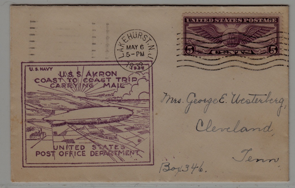 USA Zeppelin cover Akron 6.5.32 Lakehurst
