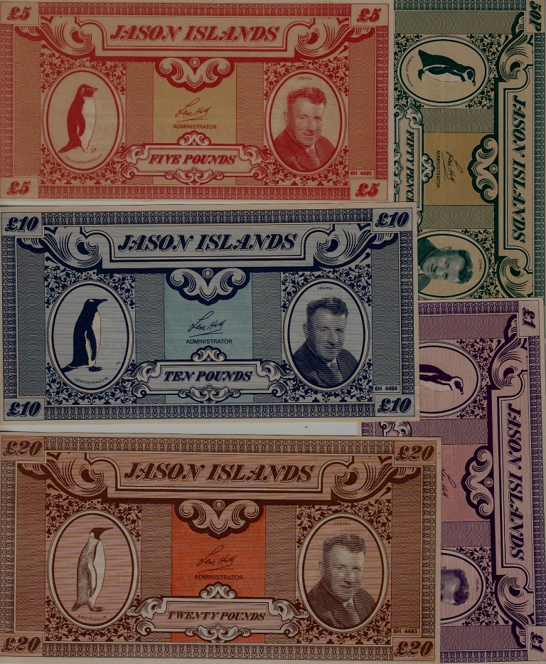 Jason isl. 5 unc banknotes
