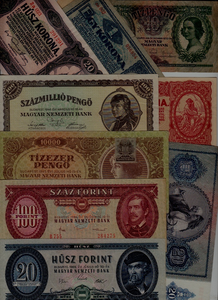 Hungary 9 banknotes vf-unc