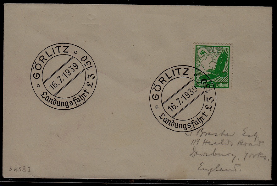 Germany Zeppelin cover 16.7.39 Gorlitz