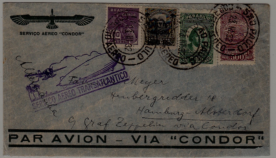 Brazil/Germany Zeppelin cover 23.3.32