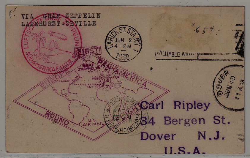 USA/Germany Zeppelin card 2.6.30/ faults