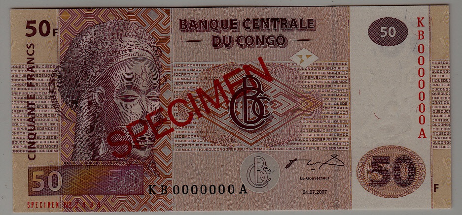 Congo P-97 unc. banknote/ Specimen