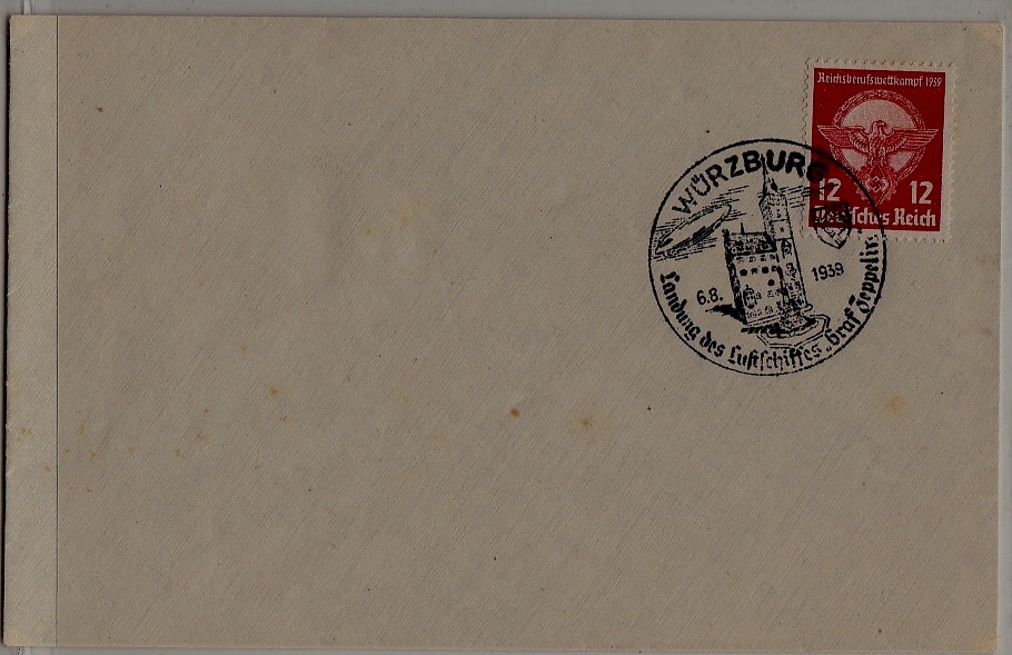 Germany Zeppelin cover Wurzburg 6.8.39
