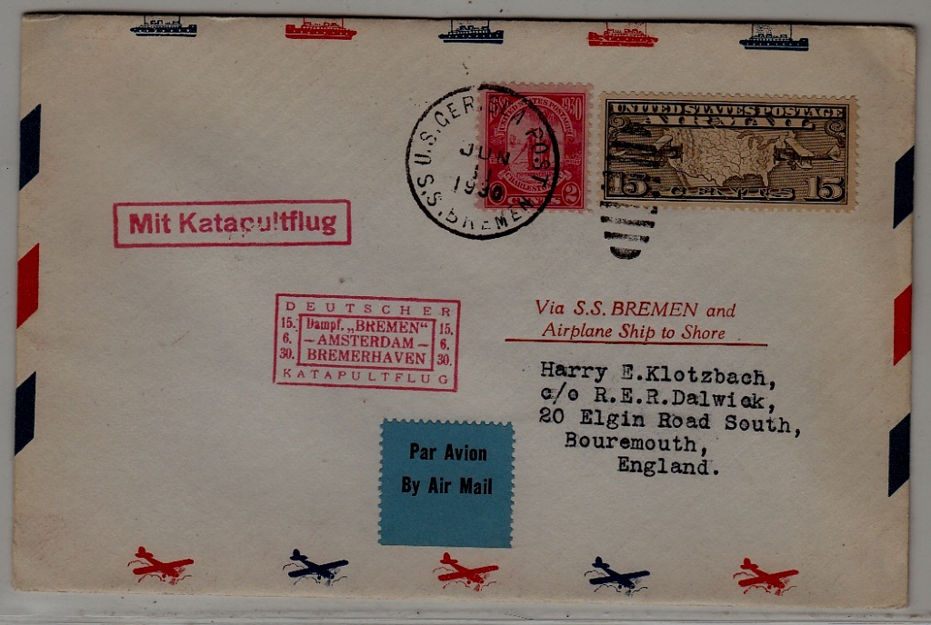 USA Catapult cover 15.6.30 Bremen-Amsterdam