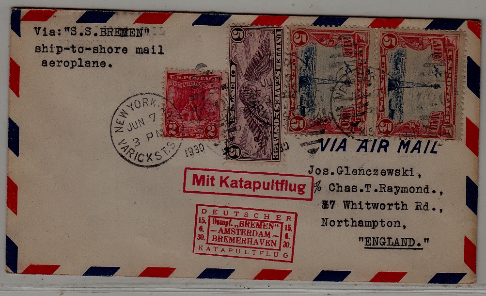USA Catapult cover 15.6.30 Bremen-Amsterdam