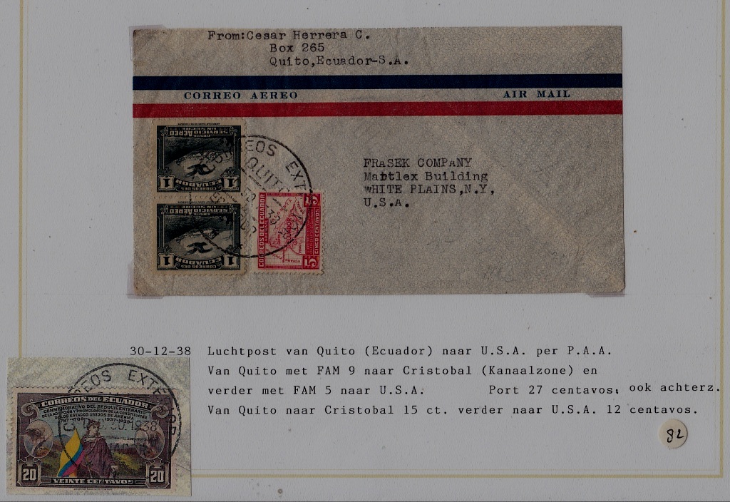 Ecuador/USA airmail cover 30.12.38